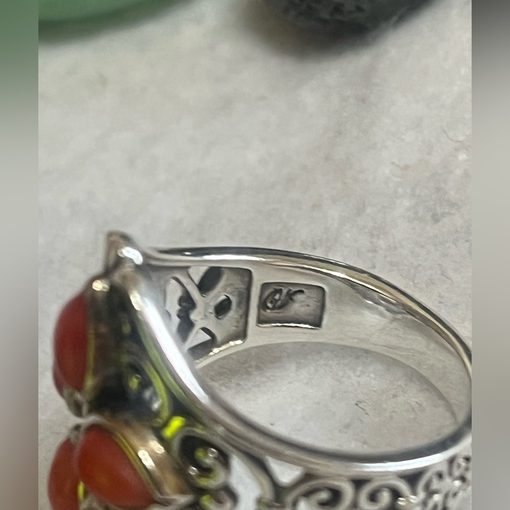 Carolyn Pollack Relios Coral Sterling Ring - Picture 5 of 14
